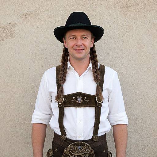 Traditional Bavarian Man with Braids