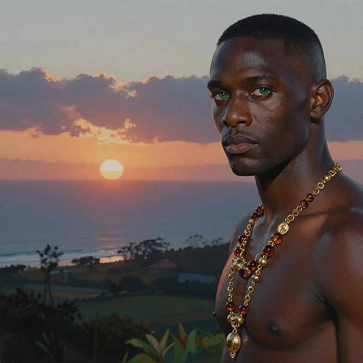 Elegant Sunset Landscape in Hawaii