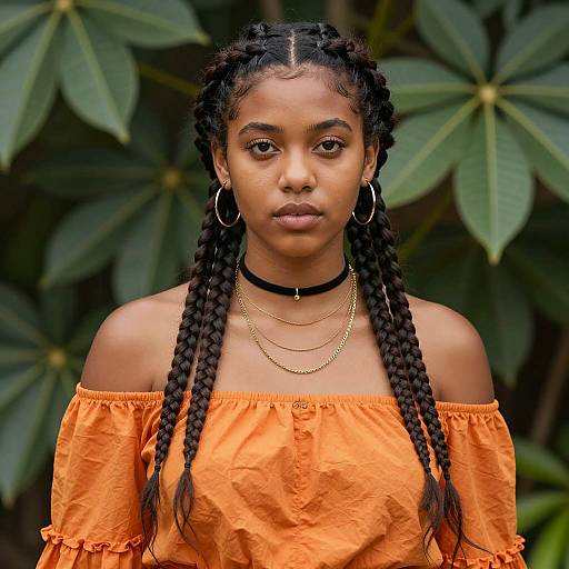 Portrait of Young Woman in Nature