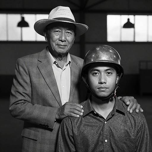 Vintage Black-and-White Portrait of Two Men