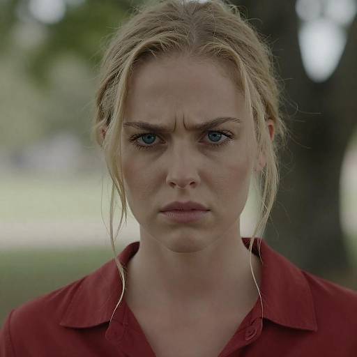 Blonde Woman with Intense Expression