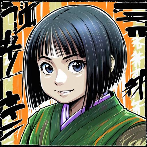 Illustration of Abe takakazu, kuso miso technique in the style of Makuran