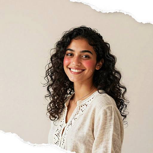 Portrait of Smiling Mediterranean Woman