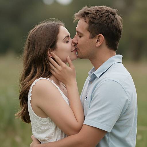 Tender Kiss Amidst Nature's Serenity