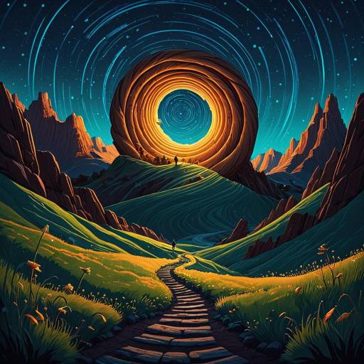 Spiral Canyon Landscape at Night