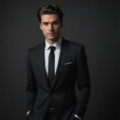 Elegant Dark Suit Portrait with Mood Lighting