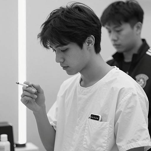 Candid Hospital Portrait in Black and White