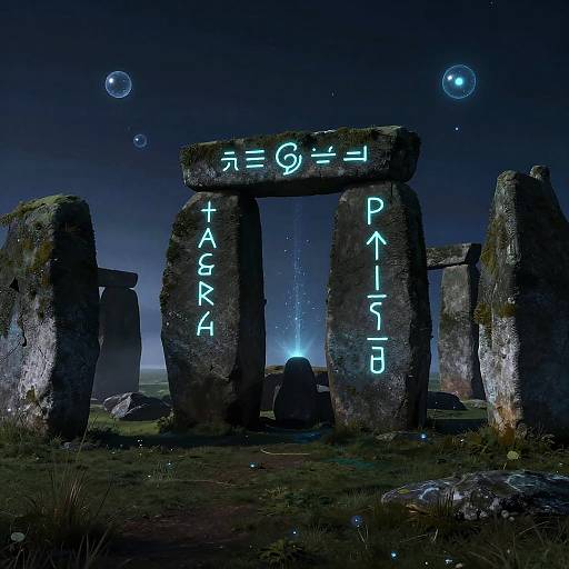 Stonehenge Portal with Glowing Runes