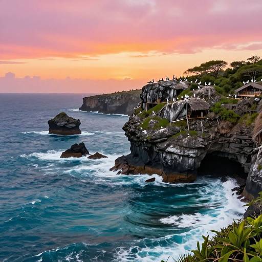 Laysan Cliffs at Vivid Sunset