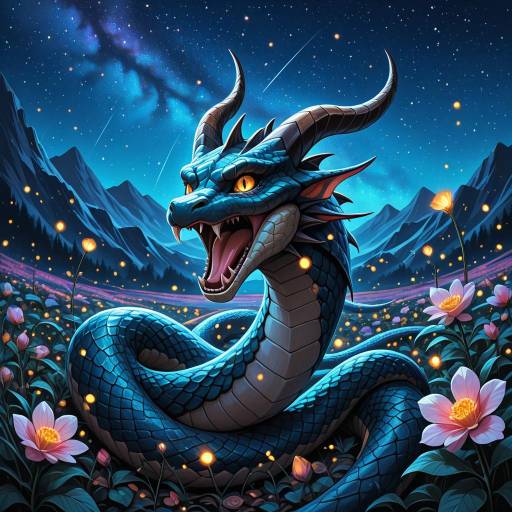 Majestic Dragon Under Starry Sky