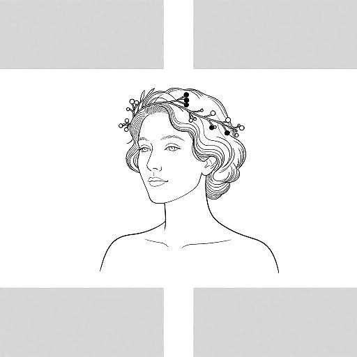 Minimalist Black-and-White Line Portrait