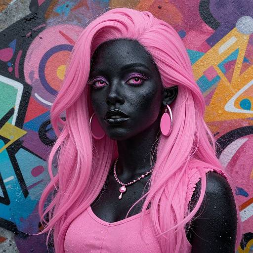 Vibrant Pink Street Art Illustration