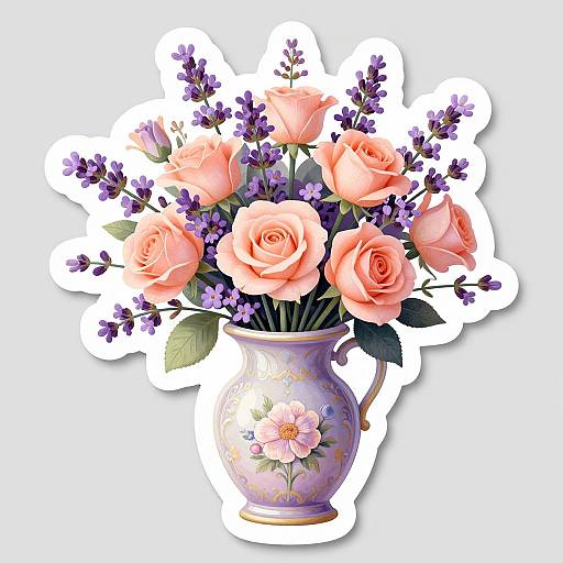 Pastel Floral Bouquet Sticker
