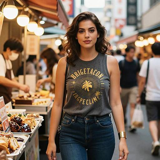 Stocky Woman at Tokyo Night Market