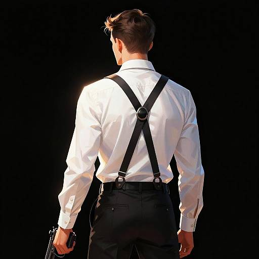 Man with Gun in Dramatic Lighting