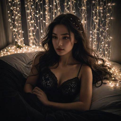 Enchanting Nighttime Portrait of a Woman