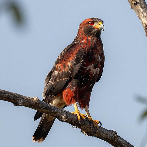 Vibrant Red-Billed Hawk in Natural Setting