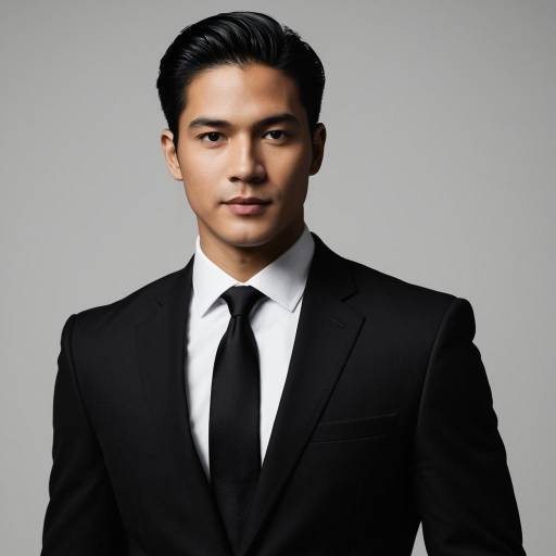 Charismatic Male in Fitted Black Suit
