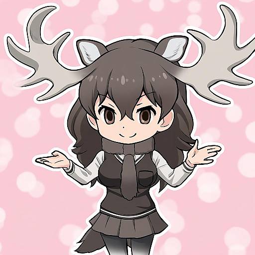 Illustration of Moose (kemono friends), kemono friends in the style of Ryunnu