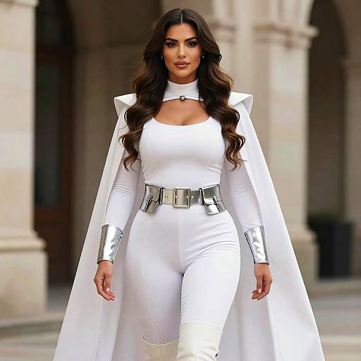 Cinematic Portrait of Curvy Woman in White