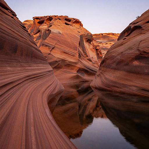 Twilight Red Sand Canyon Reflection