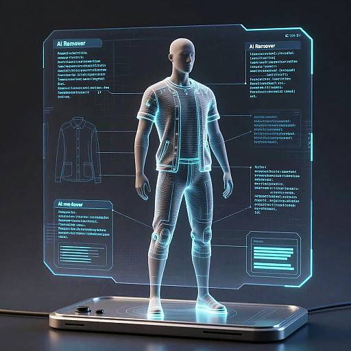 Holographic Clothes AI Remover Concept