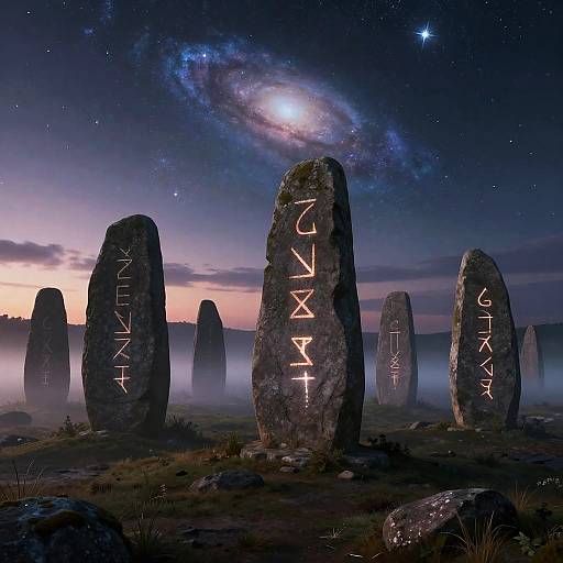 Mystical Stone Markers at Twilight