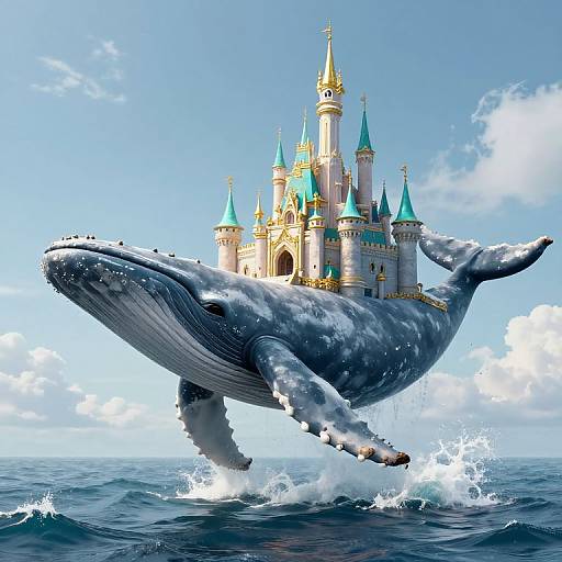 Majestic Whale with Floating Castle