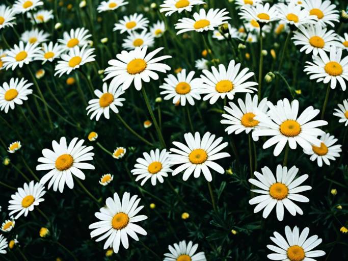 Vibrant Daisy Field Wallpaper Design