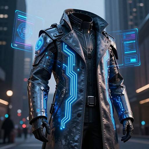 Cyberpunk Neon Coat with Holograms