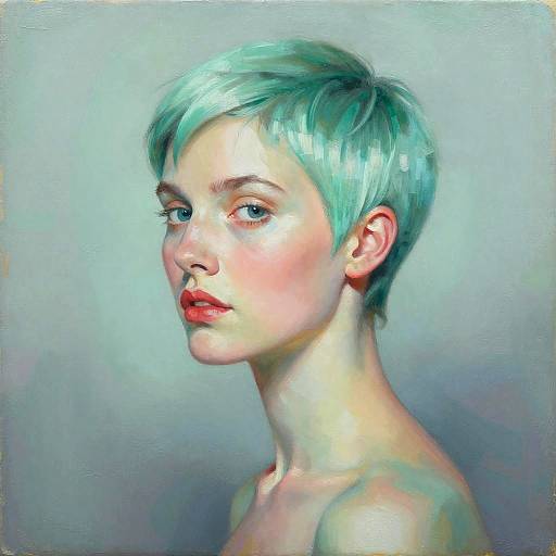 Cubist Portrait of Woman in Vibrant Colors