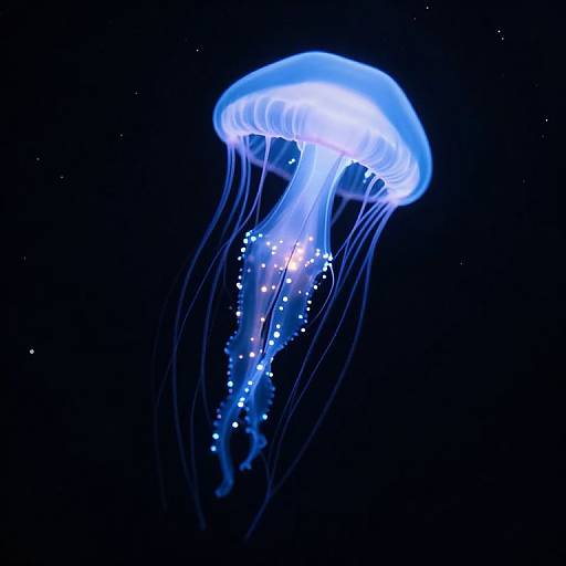 Ethereal Glowing Jellyfish in Space