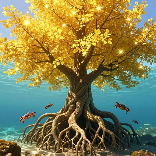 Golden Tree with Oceanic Roots