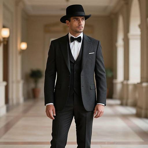 Elegant Man in Suit and Hat