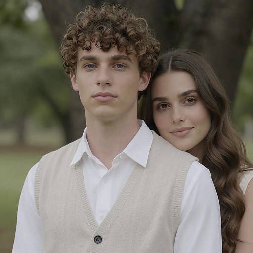 Couple Outdoors Embracing