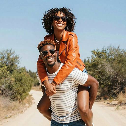 Joyful African American Couple Outdoors