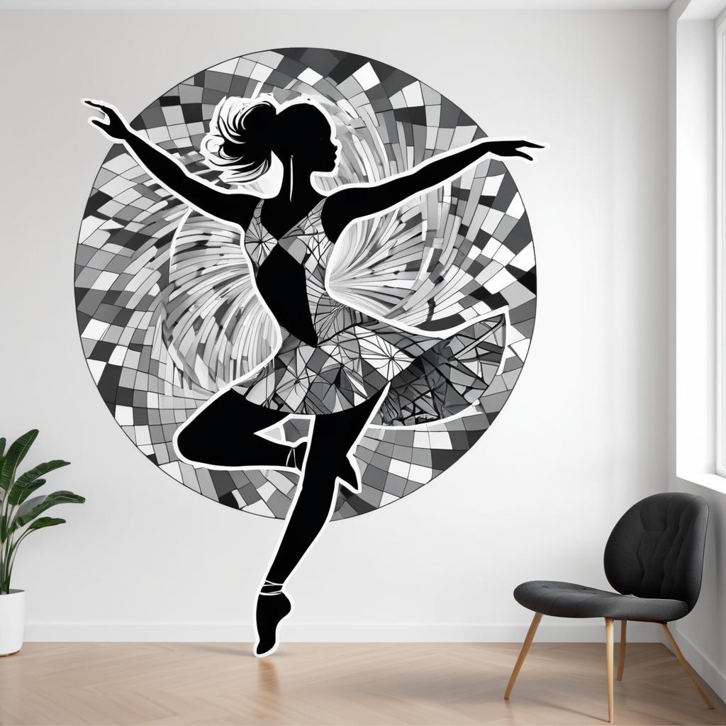 Cubist Dancer: Energy in Monochrome