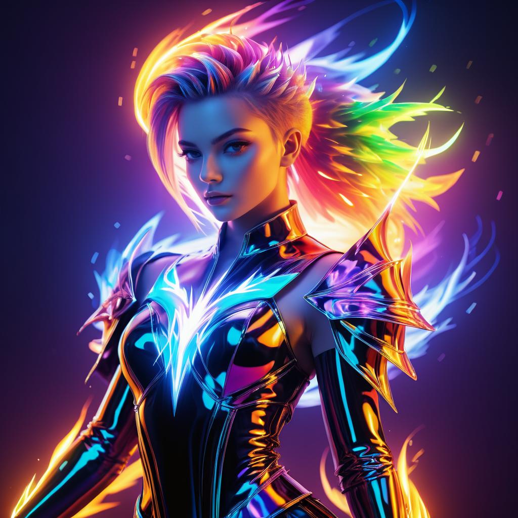 Fantasy Art of Glowing Flames and Sparks