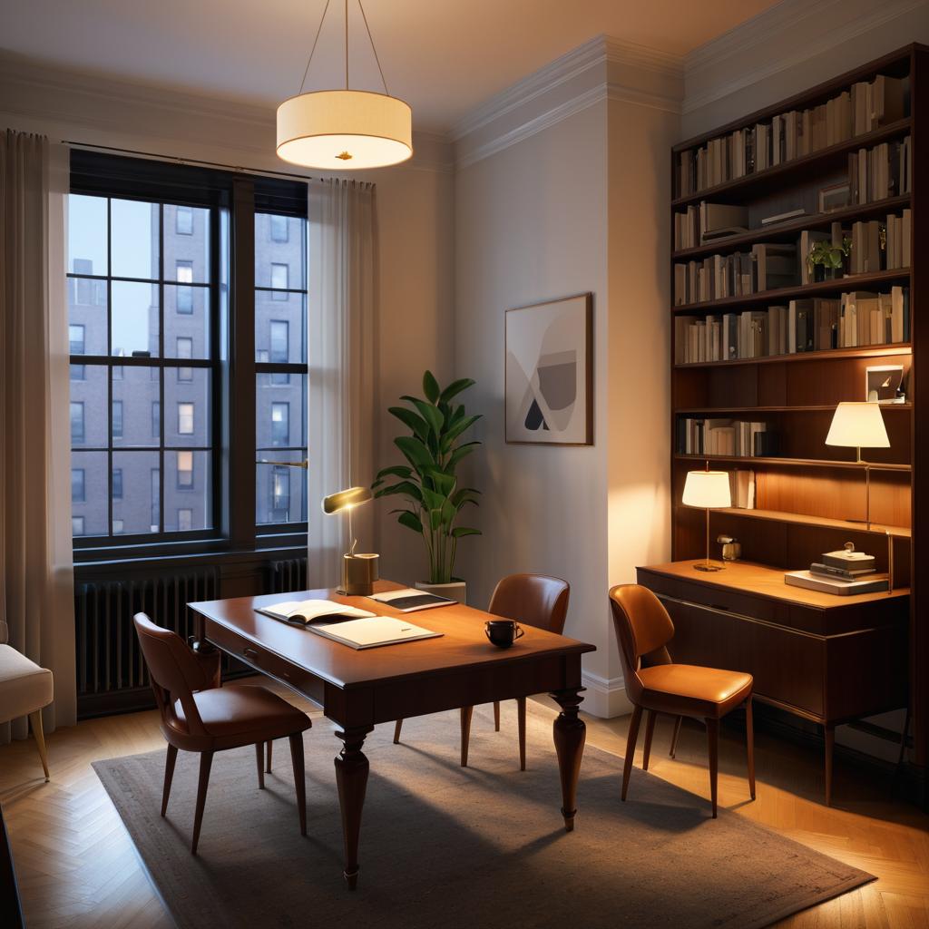 Serene Study in a New York Apartment