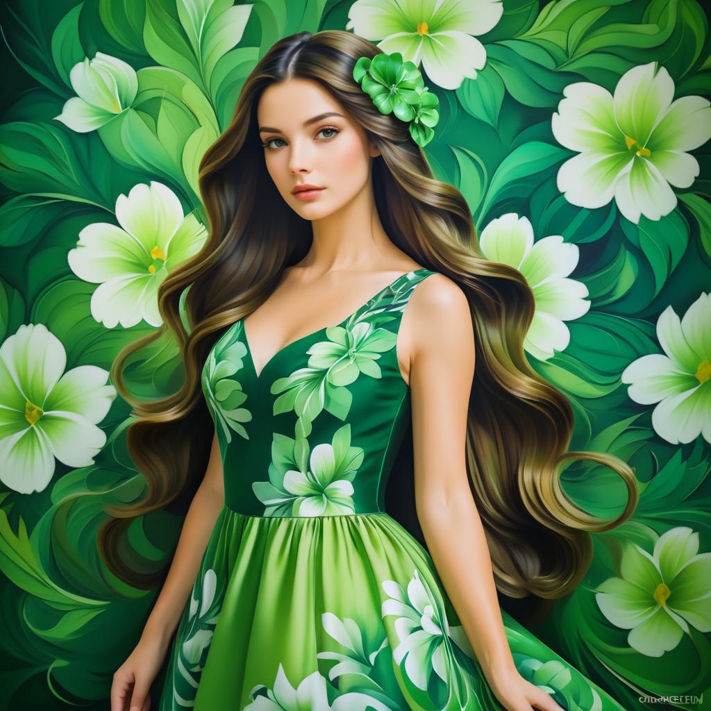 Girl in Floral Dress - Artgerm Style