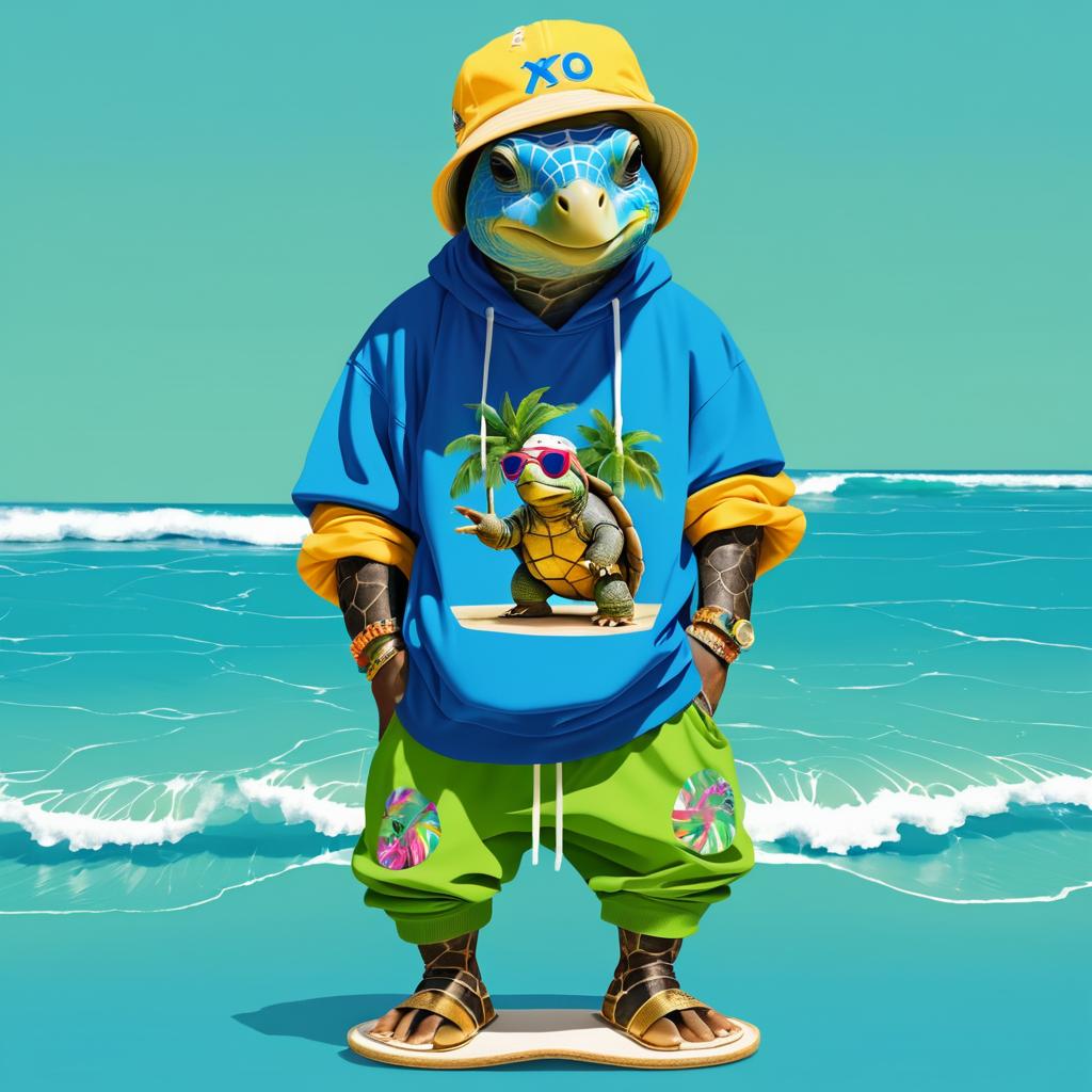 Rapper Tortoise in Beachwear Style