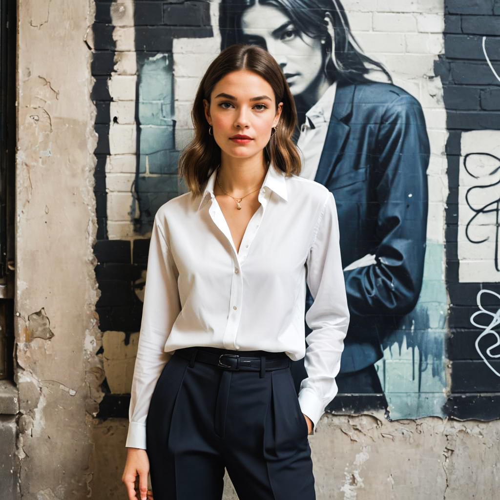 Charming Young Woman in Urban Setting