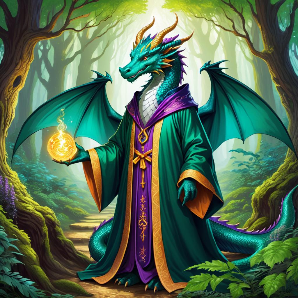 Ecchi Dragon Wizard in Magical Forest