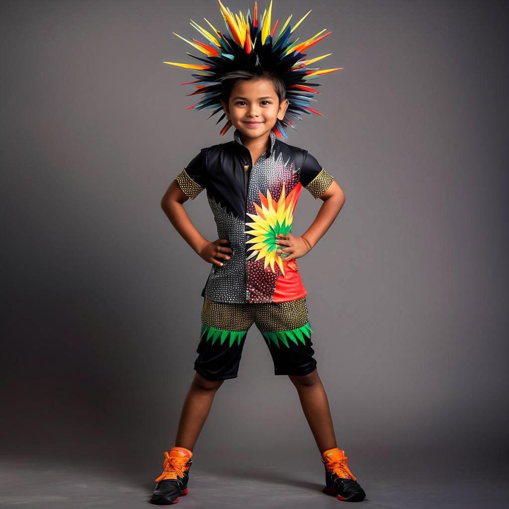 Thrilled Boy in Moomba Festival Costume