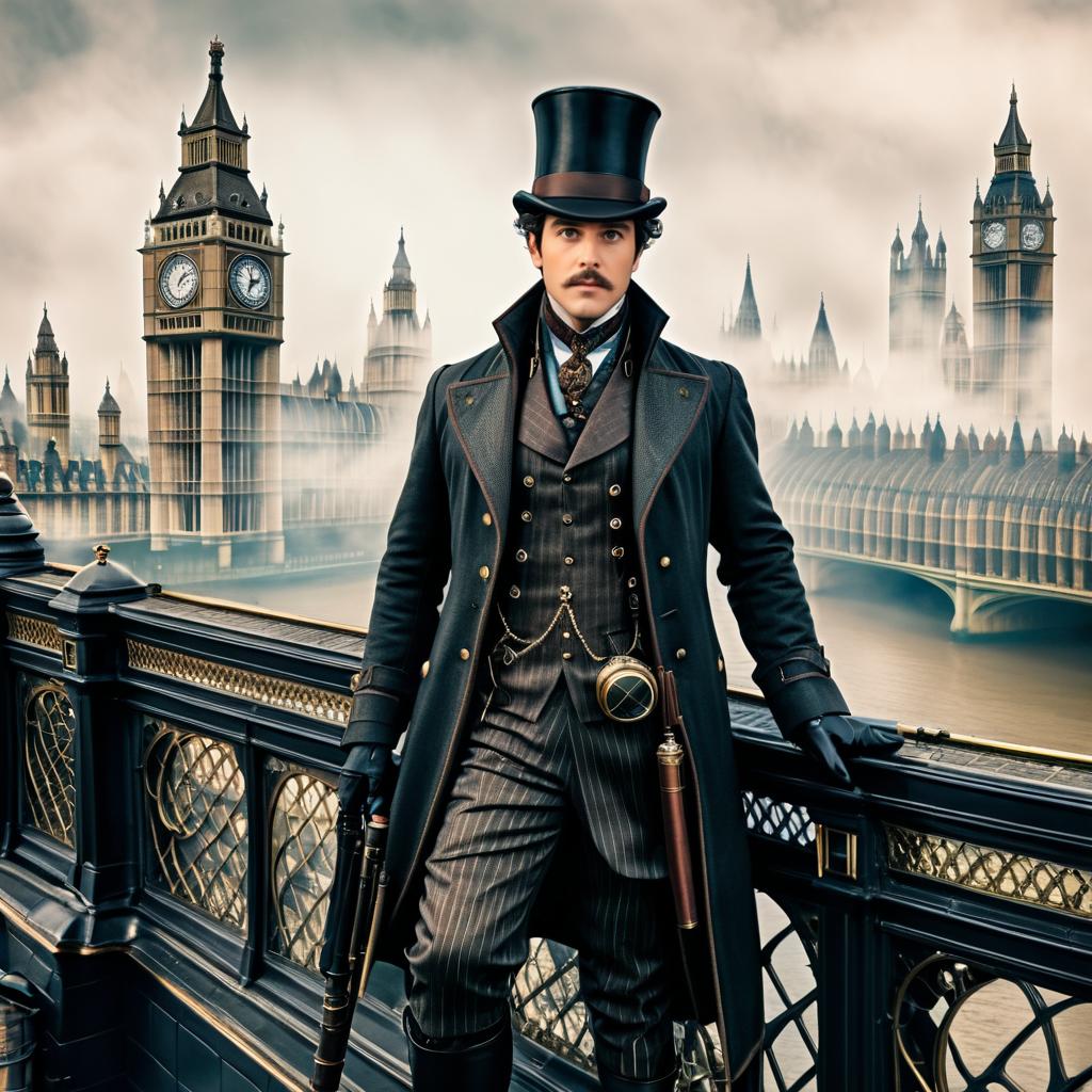 Steampunk Sherlock Holmes in Victorian London