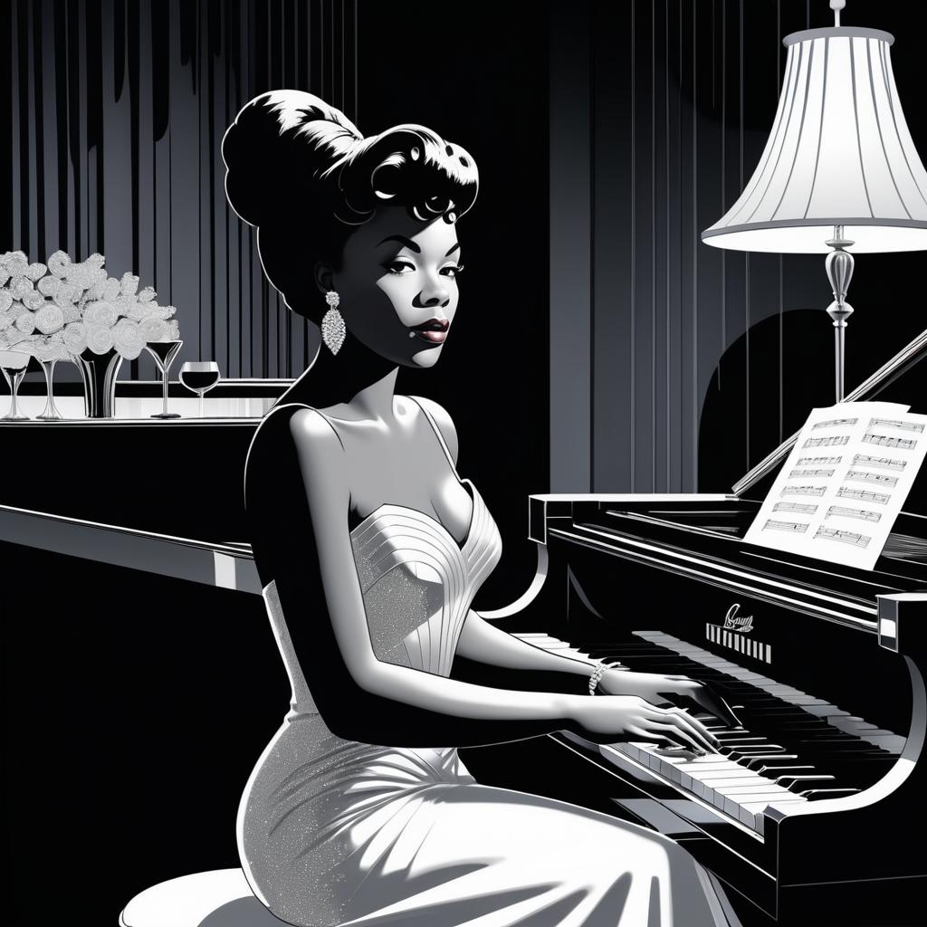 Glamorous Comic Illustration of Sarah Vaughan