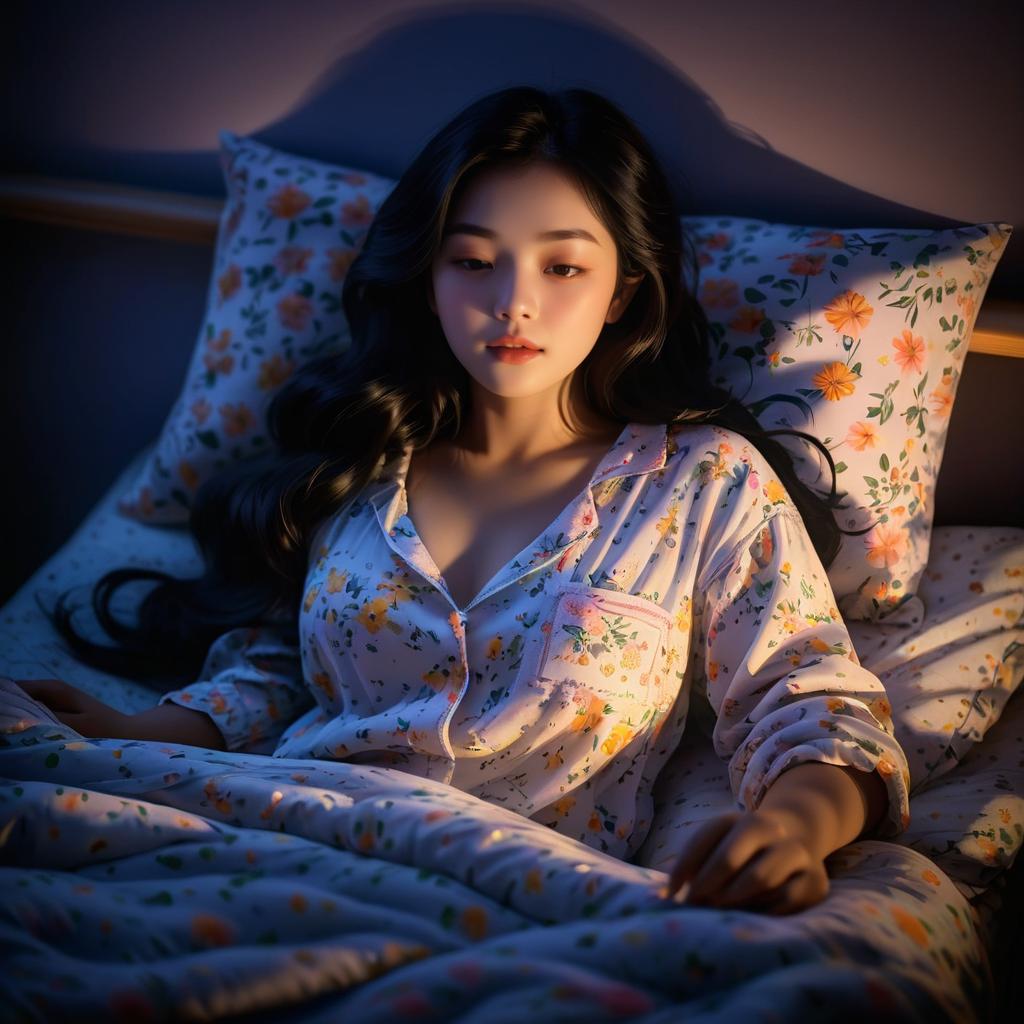 Cozy Nighttime Portrait of a Girl