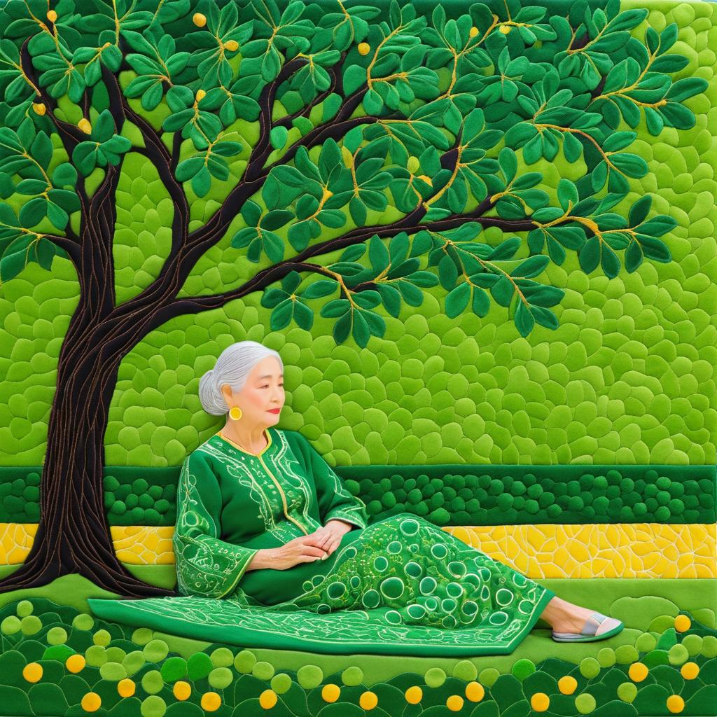 Elderly Woman Under the Tree of Life