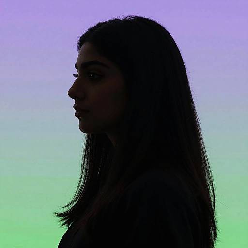 Silhouette Self-Portrait of Middle Eastern Girl