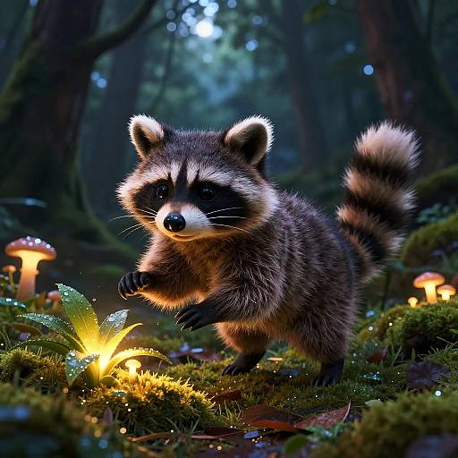 Chibi Feral Raccoon Kit Twilight Pounce